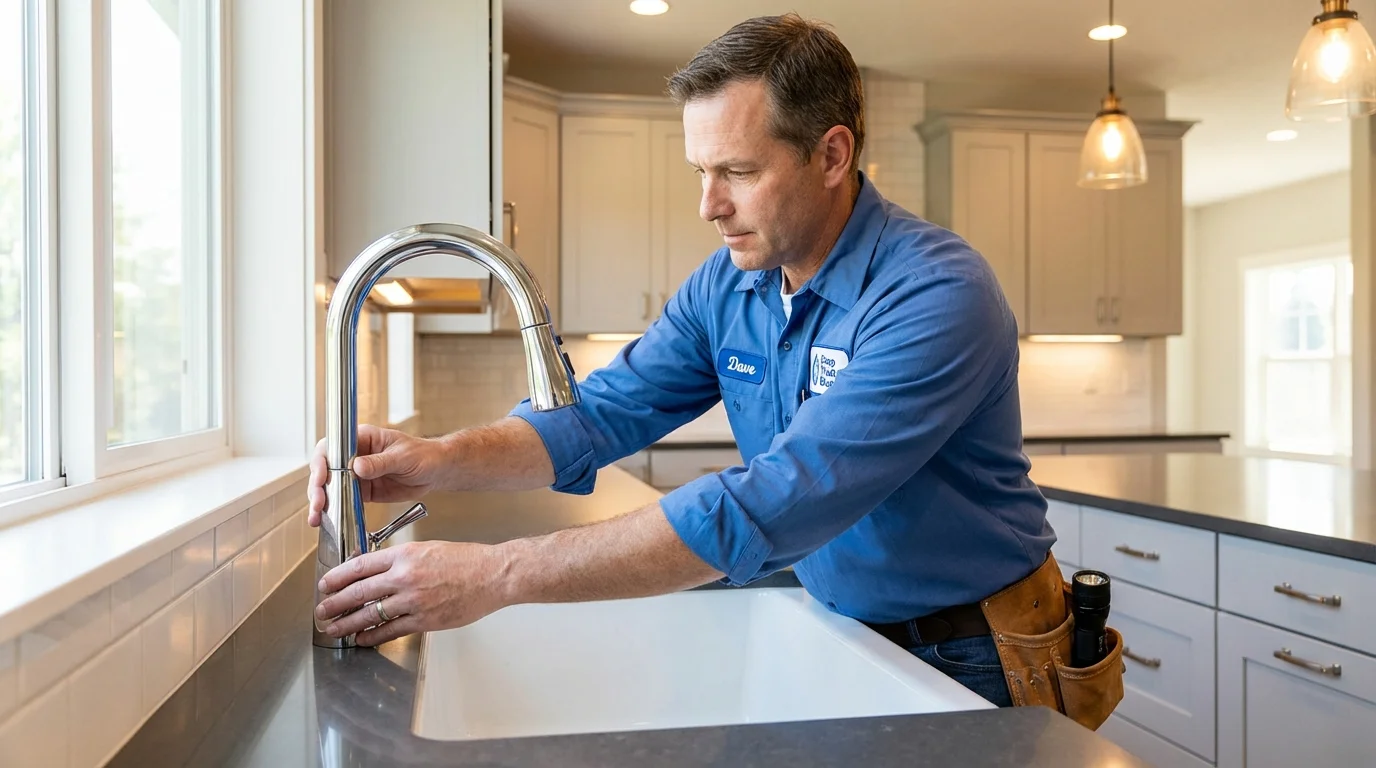 Kitchen faucet installation by Johns Plumbing LLC in Odin